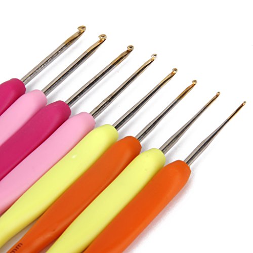 8 Größe Bunte Kunststoff Handgriff Metall Kopf Spitze Häkelnadel Nadel 1-2.75mm - 2