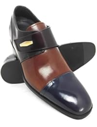 ZERIMAR Zapatos con alzas interiores para caballeros Aumento + Cm Zapato fabricado en piel vacuna de alta calidad antic lavagna