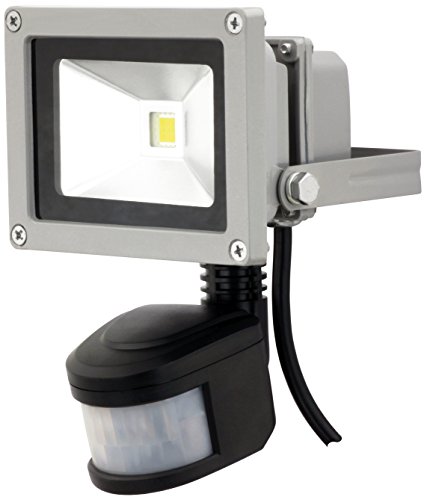 AdLuminis LED Außen-Strahler Fluter mit Bewegungsmelder 10W, 800 Lumen Flutlicht, Energieklasse A+, Erfassungsradius 12m, Scheinwerfer Außenstrahler