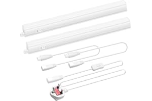 ENUOTEK Under Cabinet Kitchen Lights 2 Lamps, 4W Under Counter Lights 313MM, Under-Cabinet Light Hardwired with Power Plug and Switch, LED Kitchen Light for Under Units, Neutral White 4000K Lighting 2 Lamps