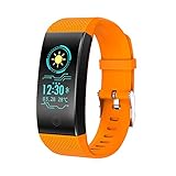 DJym Fitness Tracker, Color Screen wasserdichtes intelligentes Armband zur Überwachung der Herzfrequenz, Blutdruck mit Sleep Monitor Smartwatch,Orange