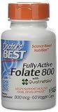 Doctor's Best Fully Active Folate with Quatrefolic Capsules, 800 mcg, 60-Count