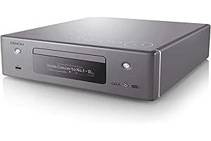 Denon RCD-N11DAB Compact System, HiFi Amplifier, CD Player, Internet Radio, Music Streaming, HEOS Multiroom, Bluetooth and WiFi, AirPlay 2, Alexa Compatible, 2 Optical TV Inputs, DAB+ Radio