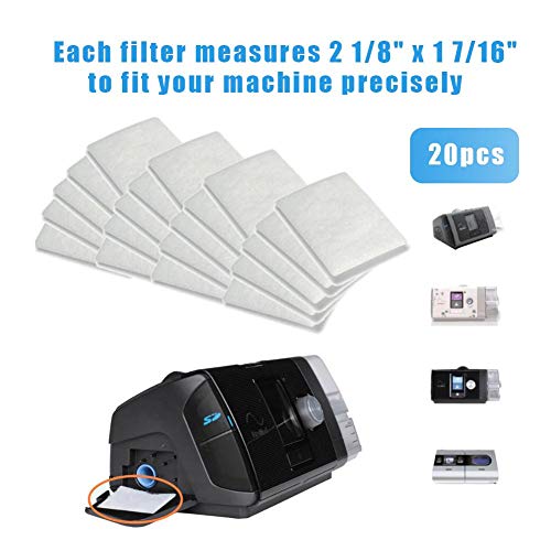 libelyef 20 PCS CPAP Filters For Resmed Airsense® Premium, Disposable Universal Replacement Filters Supplies For AirSense 10, AirCurve 10-S9-AirStart Series CPAP Devices