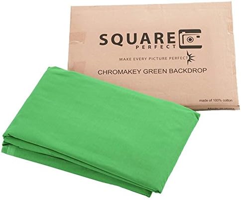 Square Perfect 4037 Professional Quality 10 x 13 Feet Chromakey Green Screen Muslin Backdrop for Photography and Video