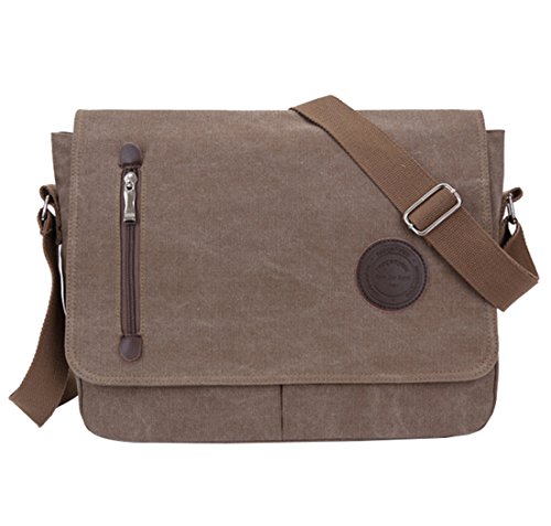 Schultertasche in Vintage-Optik von Super Modern - Leinen  f  r Herren und Damen  Herren  braun