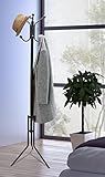 Vinsani Free Standing 8 Hook Steel Hat Clothes Jacket Coat Umbrella Storage Organiser Stand Rack - 175cm - Black