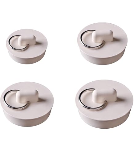 QUARKZMAN 2 Tappi In Gomma Per Vasca Da Bagno E Lavello – 28-31mm, Con Catena In Acciaio (Bianco)
