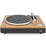 House of Marley Tourne-disque Stir It Up - Platine Vinyle, Préampli Stéréo, Port USB, Record LP à PC, 33 + 45 Tr / min, Anti-patinage, Câble Audio RCA vers 3.5mm, Housse de protection - Bambou / Noir