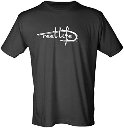 Reel Life Men's Reel Soft Hook Logo Tee, Black, Small