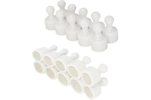 QIKAARA 20 PCS Fridge Magnets Magnetic Push Pins Tiny Refrigerator Magnets Strong Neodymium Magnets Whiteboard Map Magnets Perfect for Home Kitchen Office School Classroom White