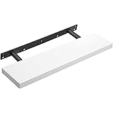 VASAGLE wall shelf, books, pictures, decoration, floating shelf, 80 x 20 x 3.8 cm, office shelf, MDF, living room, kitchen, hallway