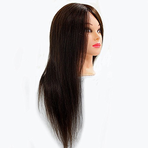 Neverland Professional 20" 90% Real Human Hair Hairdressing Equipment Styling Head Doll Mannequin Training Head Tools Braiding Cutting Student Practice Model