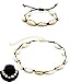 Produktbild Daimay 2PCS Choker und Armband Set Handmade Shells Choker Boho Schlüsselbein Halskette für Frauen und Mädchen - Weiß Line und Gold Anhänger