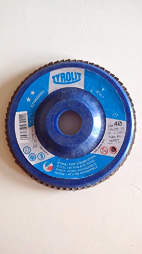 Tyrolit Fächerscheibe 125 mm Körnung 40 Edelstahl, INOX, Metall - 10 Stück [GERADE]