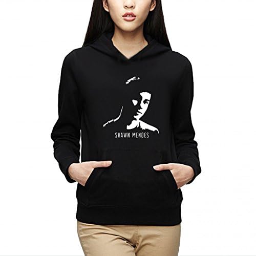 wallshirt Shawn Mendes Hooded Sweatshirt Hoodie 2017 Tour Album Music Fan Autumn Winter Mode Unisex Man Woman Gift Idea No DVD CD - Black, Large