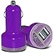 Price comparison product image (Purple) Allview V2 Viper S Car Charger Dual USB Charging Port 2.1 Amp Bullet USB Charging By Fone-Case