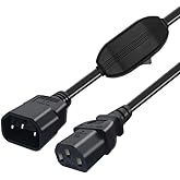 HuaLiSiJi Kaltgerätekabel mit Schalter IEC320 C13 C14 Verlängerung mit Schalter Netzkabel mit Schalter PDU 10A/250V 35cm