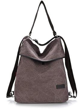 Nlyefa 3 in 1 Multifunktional Damen Canvas Handtasche Schultertasche Rucksack für Alltag, Büro, Schule