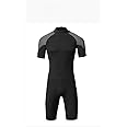 THE WHITE SHOP Men's Shorty Wetsuits Zip Dive Wet Suit for Spearfishing,Snorkeling,Surfing,Canoeing,Scuba Diving