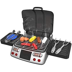 Rolanli Barbecue Jouet, Electrique Barbecue Grill Jouet Jeu D'Imitation Cuisine pour Enfants