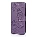Produktbild Mlorras Hülle für Nokia 9 Pure View, Geprägter Schmetterling vordere Schnalle Leder Handyhülle Klappbares Brieftasche Schutzhülle Wallet Case Cover mit Integrierten Kartensteckplätzen Helles Lila