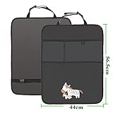 VOYOMO 2 X Auto Rückenlehnenschutz Kinder Rücksitz-Organizer Universell Rückenlehnen-Tasche für Auto (Zebra) - 4