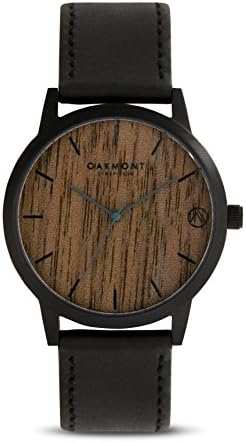 Oakmont Timepieces Mens / Womens Wooden Watch - Black Case. Gift Box &amp; 12 Month Warranty Included (Berlin - Walnut)