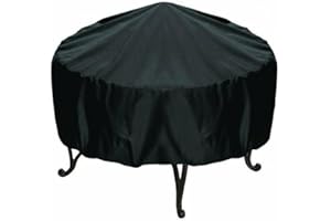 YUETTYY Runde Grillabdeckung, runde Feuerschalenabdeckung, wasserdichte Feuerschalenabdeckung, Outdoor-Schüssel-Tischabdeckung, runde Feuerschalenabdeckung für Garten-Feuerstelle (86 x 36 cm)