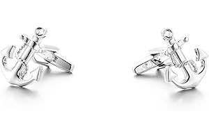 LONGCREEK Gemelli di ancoraggio per uomini, gemelli di ancoraggio, gemelli di ancoraggio nautico vichingo, gemelli da smoking camicia marinaio di ancoraggio, gemelli punk, gemelli da uomo migliore