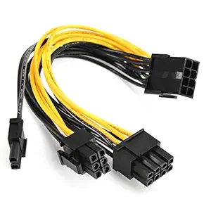 SaiRetail.Com 8 Pin PCI-E to 2 PCI-E 8 Pin (6Pin + 2Pin) Power Splitter Cable, PCI Express Power Cable Connector PC GPU Graphics Video Card Wire for Graphics Card CPU Miner