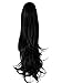 22" PONYTAIL Clip in Hair Extensions FLICK Black #1b REVERSIBLE
