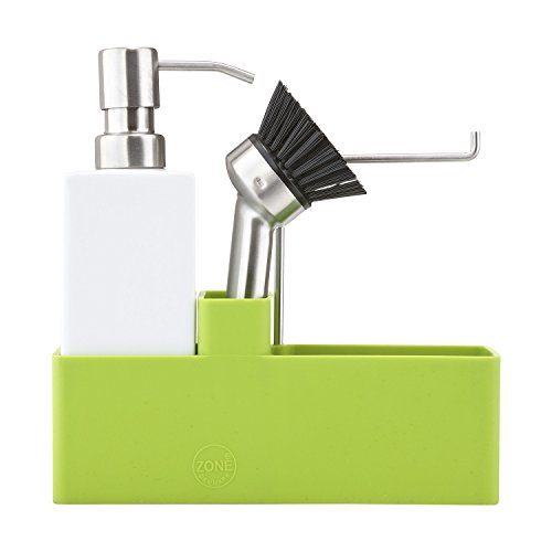 Preisvergleich Produktbild Geschirrspülset Spülstation 3- teilig Zone CONFETTI lime- grün Silikon Keramik