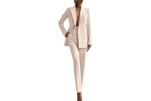 Tomwell Tailleur Femme 2 Pièces Elegant à Manches Longues Slim Fit Blazer Veste Formel Bureau Travail Pantalon Costumes Revers Manteau Ensemble Blazer OL Couleur Unie Tailleur