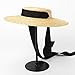 Produktbild HEHEXIY Hut Sommer Strand Sonnenhut Für Frauen Damen Weizen Strohhut Mit Band Krawatten OSFM 001 Schwarz RibbonBeach Hats Breiter Rand Floppy Packable Einstellbar