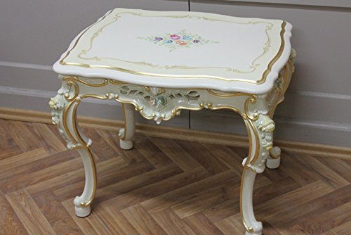 LouisXV baroque table couch 65x50 in white gold silver antique style Vp0806/01ACD