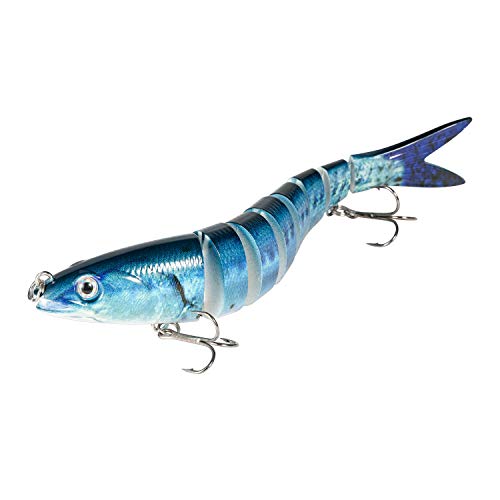 Magreel Leurre Pêche Mer Multi Articulé, Leurre Truite Kit de Pêche au Leurre à Décélération Lente pour Truite, Brochet, Perche et Plus - Lot de 3