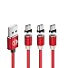 Produktbild YouPei® Magnetisches USB-Kabel Typ C,[3 Pack] USB C-Lade- und Datensynchronisations-Ladekabel für Samsung Galaxy S9 / S8 / Note8, Huawei P20 /P10 /Mate10
