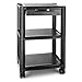 Produktbild auna P-Stand • Drucker-Rolltisch • Beistelltisch • Rollwagen • Beistellwagen • Steckverbindungen • höhenverstellbar • 3 Ablagefächer • 4 Lenkrollen • 2 Feststellbremsen • Kunststoff • schwarz