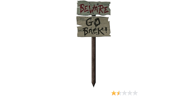 Amscan Halloween Huten Sie Sich Vor Zuruck Mdf Garten Rasen Zeichen Amazon De Spielzeug