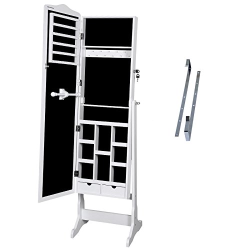 Songmics 3 in 1 (Standspiegel Wandschrank Schmuckschrank mit Aufhängehaken) 156 cm JBC84W