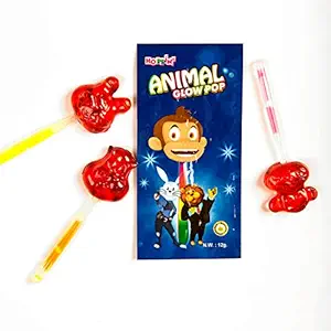 Hoppin Animal Glowpop Lollipop Fruit Cocktail Flavour - (Pack of 60)