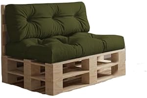 ‎CHILLY PILLEY chilly pilley Palettenkissen Wasserdicht Palettenauflage Palettenpolster Palettenmöbel Gartenkissen Wasserfest Wasserabweisend viele Größen und Farben (Set 2er. Dunkelgrün)