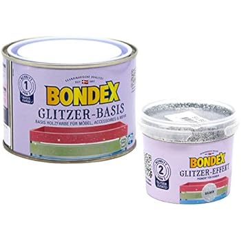 Bondex Glitzerfarbe Glitter-Wandfarbe zum Streichen 0,6L, Holz