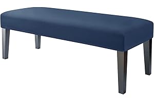JHLD 1 Piece Upholstered Bench Slipcover, Velvet Bench Seat Protector Stretch Dining Room Bench Covers soft Spandex Dining Bench Cover For living room bedroom -navy blue-1 Piece