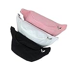 Minimalistische Gürteltasche im modischen 3er-Set (schwarz, weiß und rosa) - OB8® Geräumige Bauchtasche im praktischen 1-Fach-Design