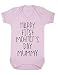 Happy First Mother's Day Simple Text Statement New Mum Cute Baby Bodysuit Babygrow Vest