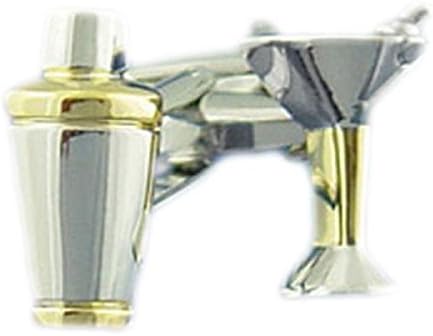 Martini Glass &amp; Shaker Cufflinks - PSN150