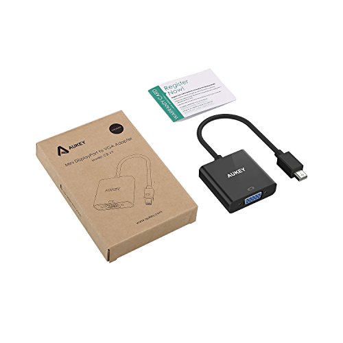 AUKEY Mini Display Port Adapter auf VGA 1080p für Microsoft Surface Pro 3, iMac , Macbook Air, Thinkpad X1, DELL XPS 13/ 14/ 15 usw. Schwarz - 8