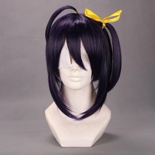 Tengs 14" Dark Purple Long Temple Cosplay Wig --Takanashi Rikka